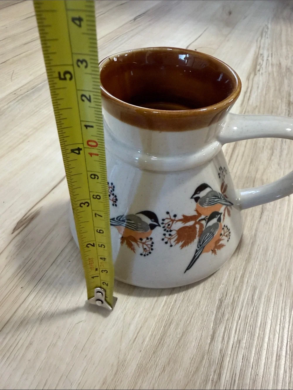 Vintage Otagiri Japan Chickadee Bird Mug Stoneware Cottagecore Coffee Cup